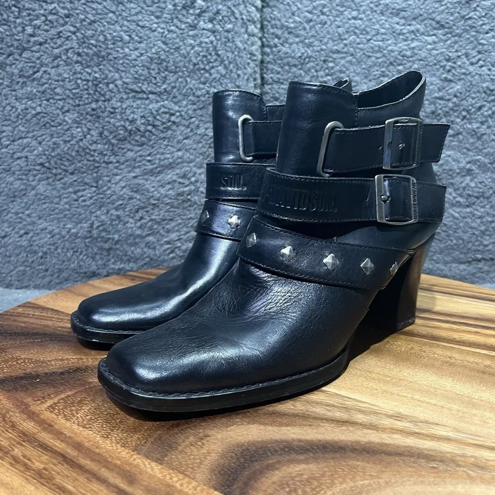 Harley-Davidson Bridgit Shootie Black 4-Inch Boots Inside Zipper D84507 Size 7 - Picture 7 of 13